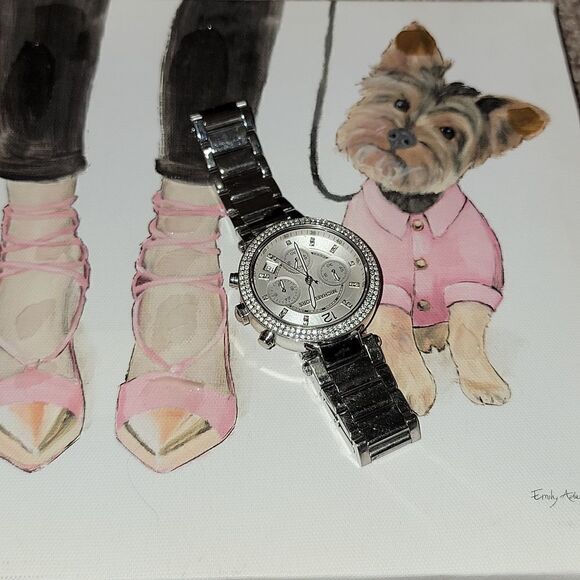 Michael Kors Bling Rhinestones Silver Stainless Watch & Boyd Bear & Original Box - Picture 13 of 17